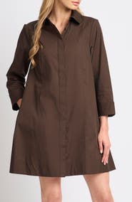Halogen® Cuff Sleeve Shirtdress
