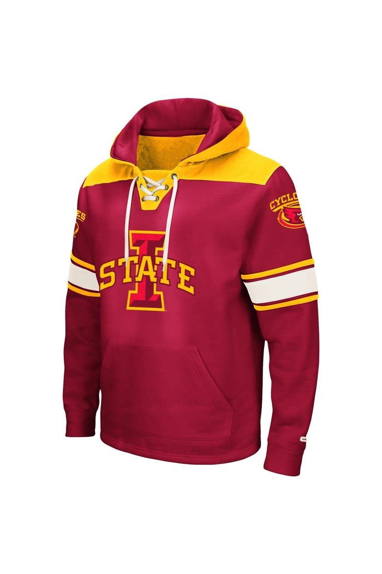 Men's Colosseum Cardinal Iowa State Cyclones 2.0 Lace-Up Pullover Hoodie, Alternate, color, Cardinal