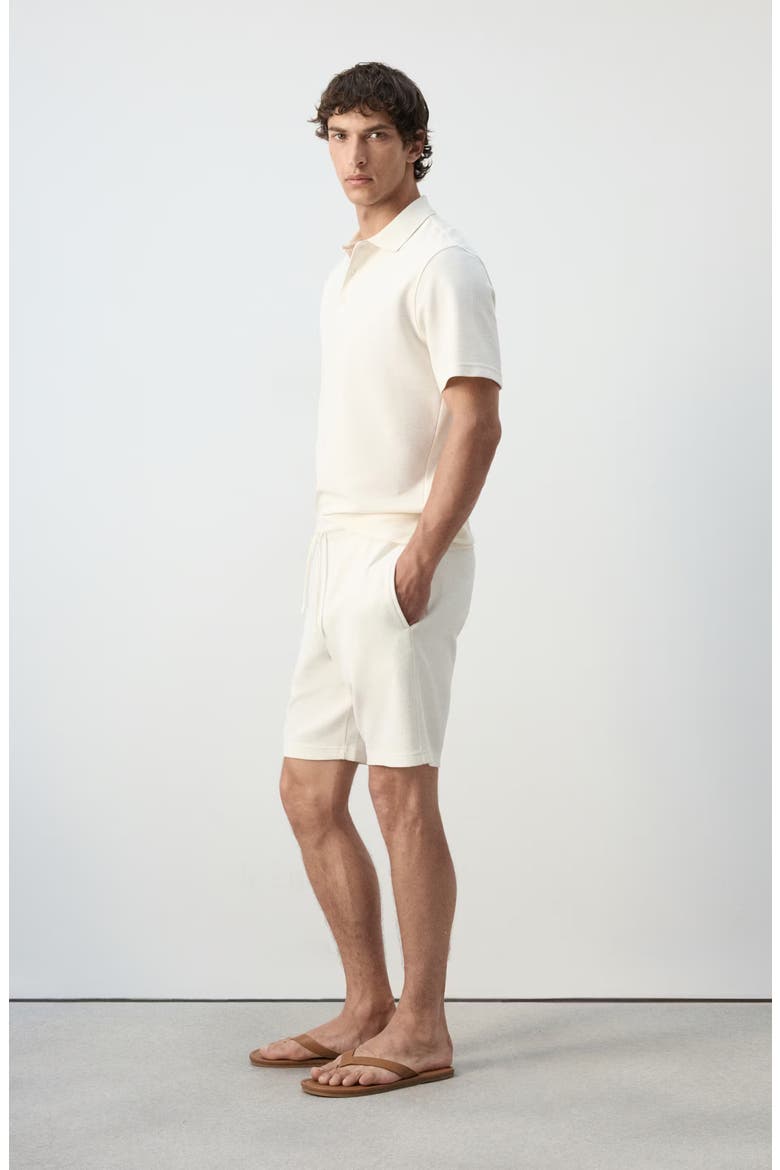 Textured Drawstring Bermuda Shorts, Alternate, color, WHITE