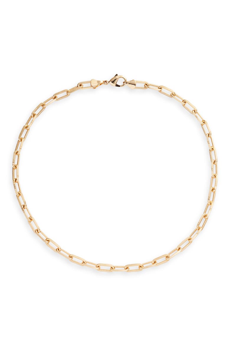 Maggie Paper Clip Chain Necklace, Main, color, GOLD