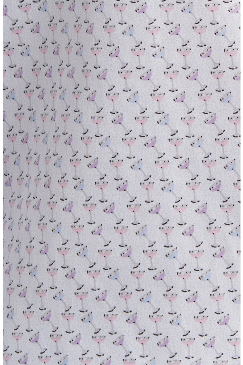 Cocktail Print Cotton Button-Up Shirt, Alternate, color, PINK/BLUE