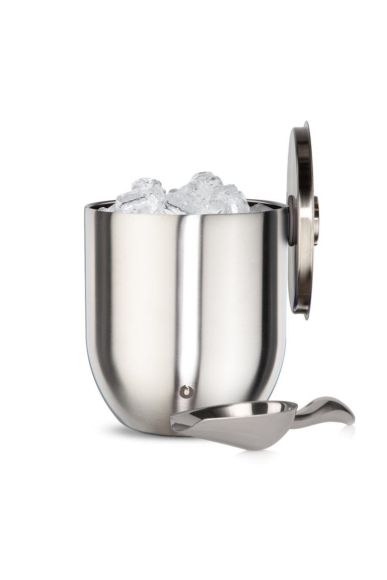 Stainless Steel Ice bucket with Lid and Scoop, Main, color, Steel