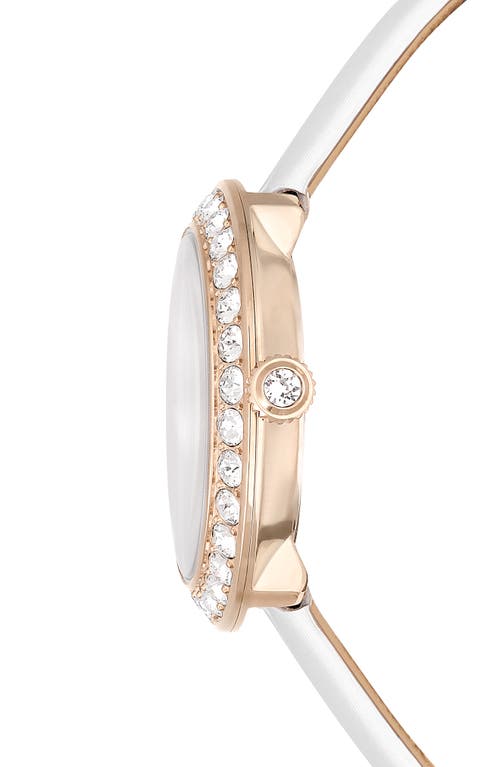 Swarovski Matrix Tennis Leather Strap Watch, 30mm