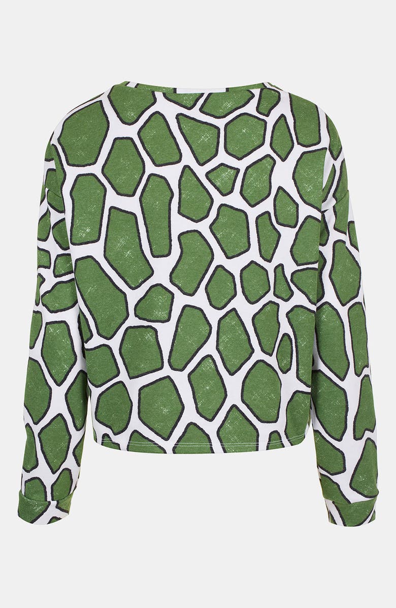 Topshop Embroidered Tiger Print Sweatshirt, Alternate, color, 