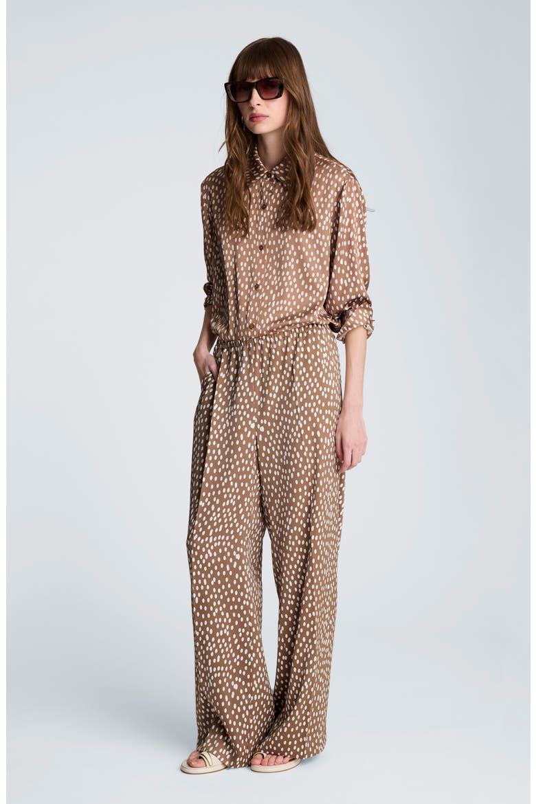High Waist Wide Leg Pants, Alternate, color, MESQUITE/ OYSTER