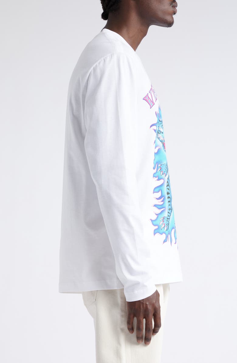 Versace Tiger Long Sleeve Cotton Graphic T-Shirt, Alternate, color, 