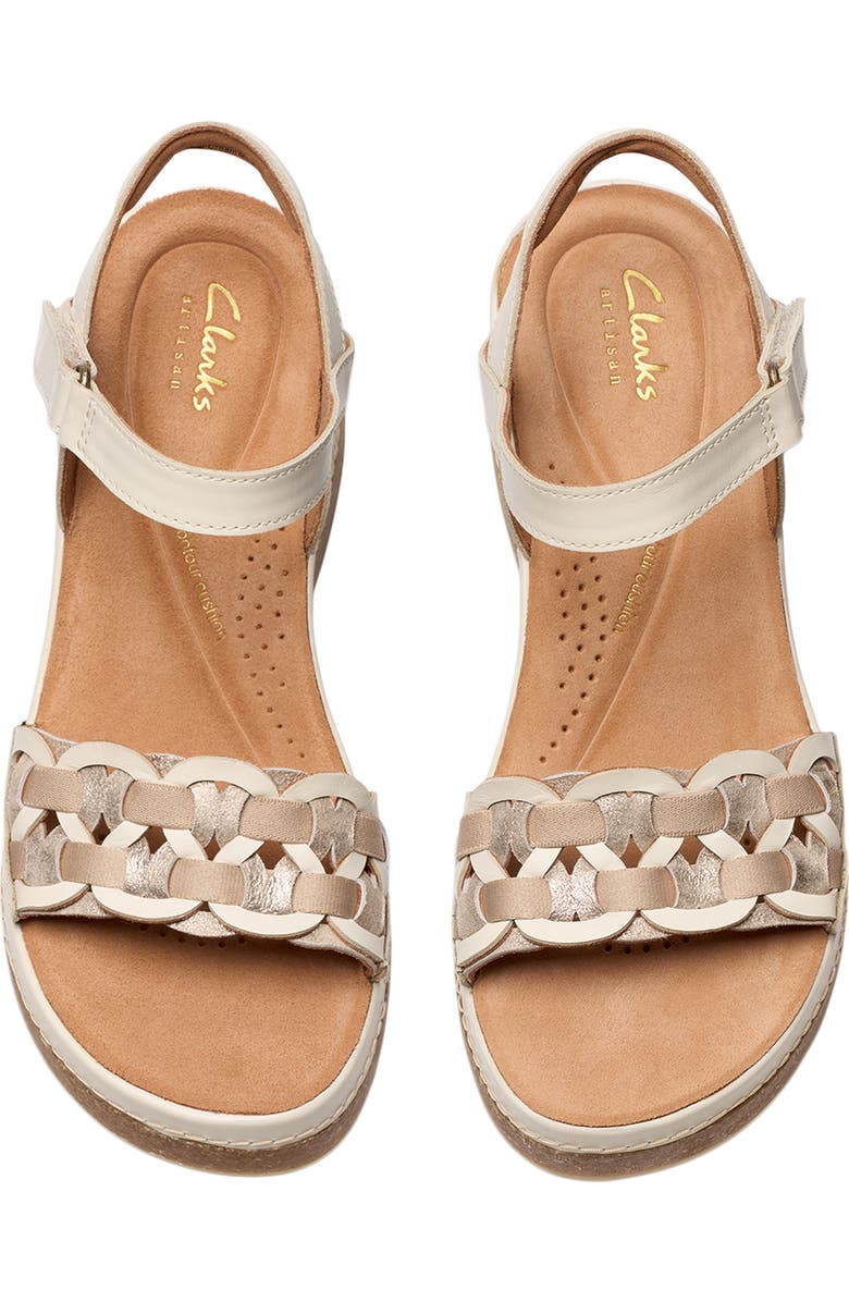 Clarks<sup>®</sup> Kassanda Wedge Sandal, Alternate, color, Cream Multi