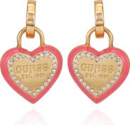 GUESS Heart Pavé Charm Earrings
