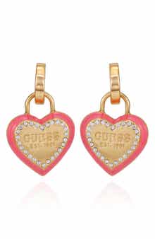 GUESS Heart Pavé Charm Earrings