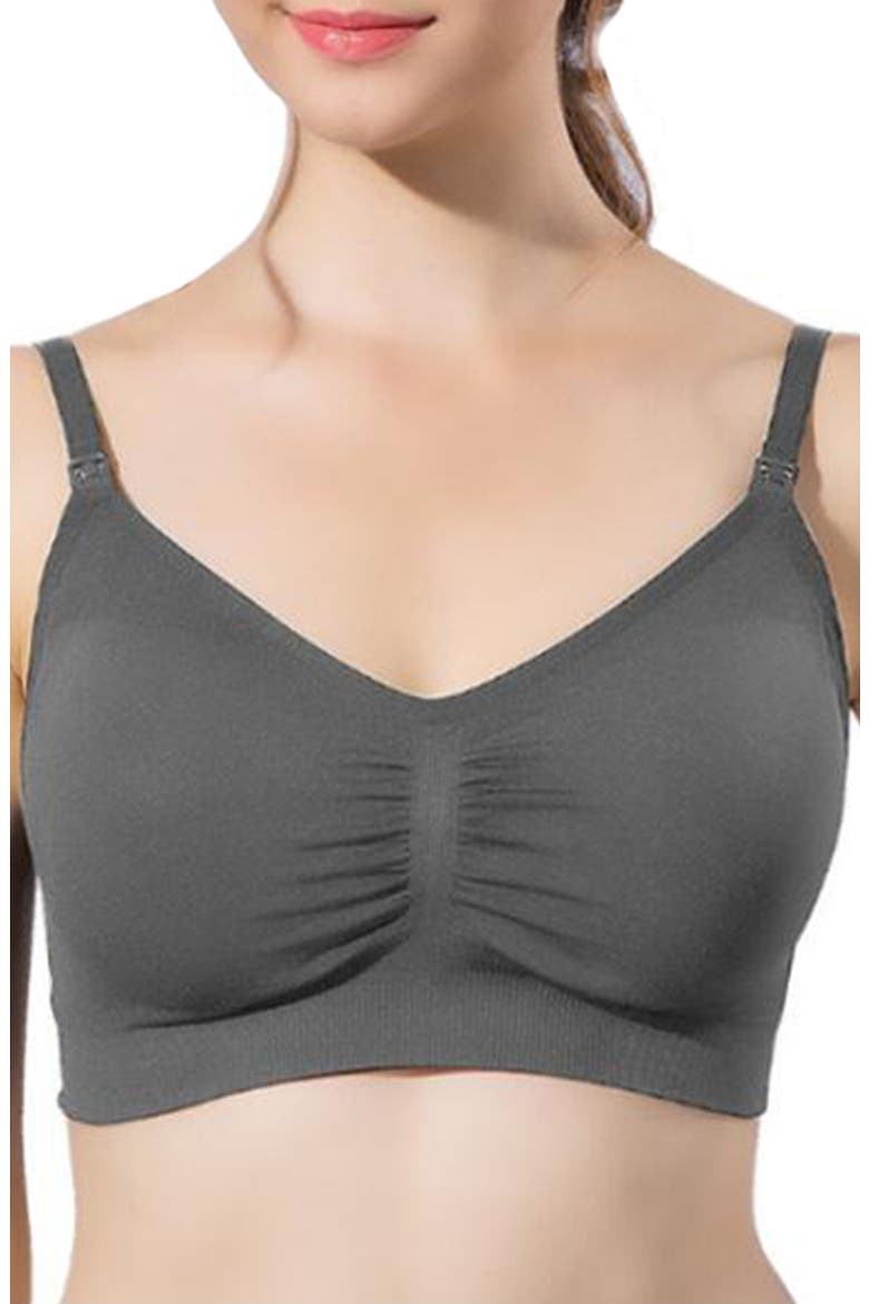 Jade Seamless Maternity And Nursing Bra, Main, color, GREY