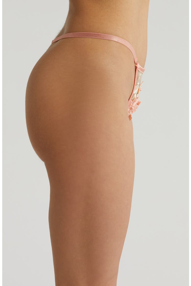 Embroidered Mesh G-String, Alternate, color, PEACHY PINK