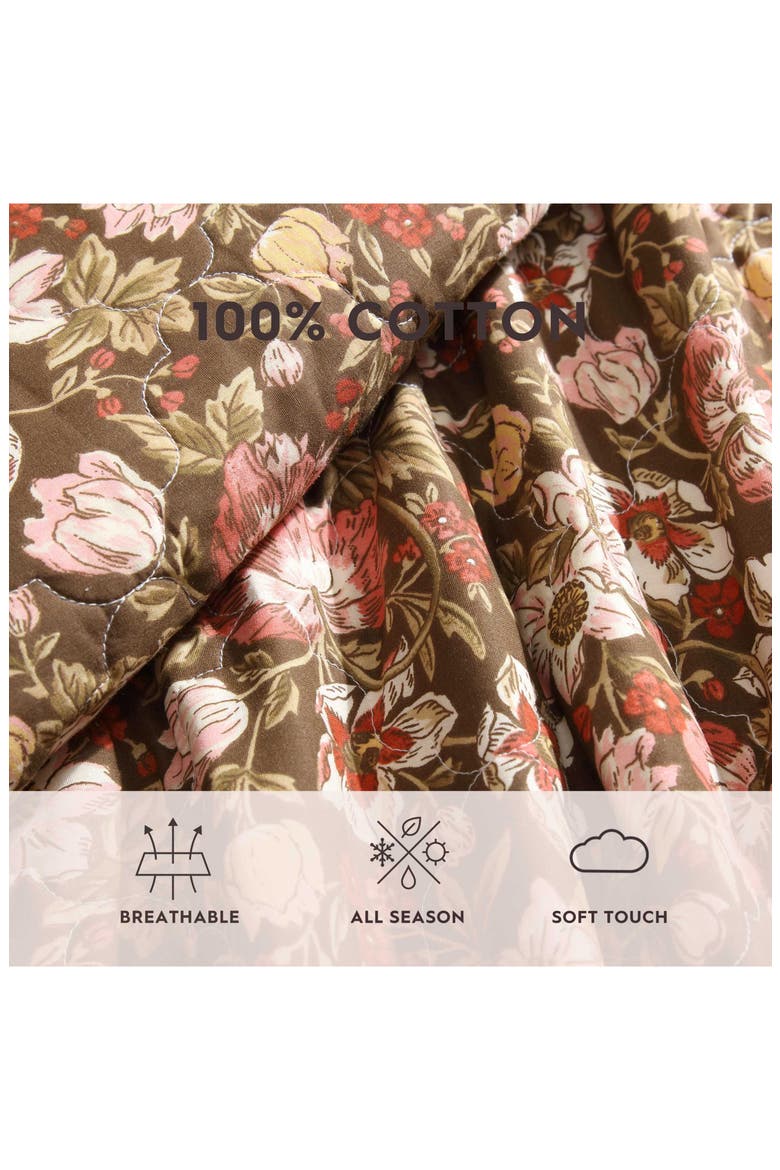 Cotton 3-Piece Comforter & Sham Quilt Set, Alternate, color, SMOKE BROWN