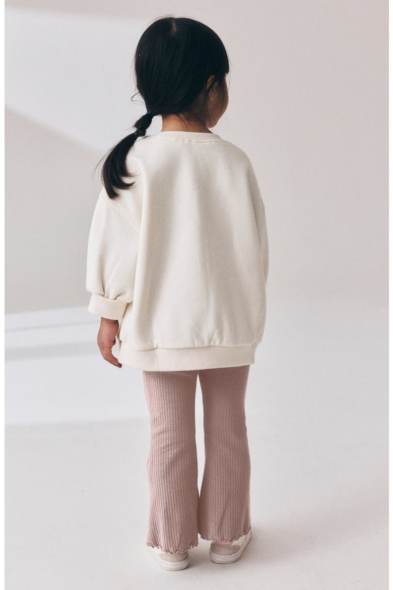 Kids' Patchwork Sweatshirt & Flare Leggings Set, Alternate, color, PINK