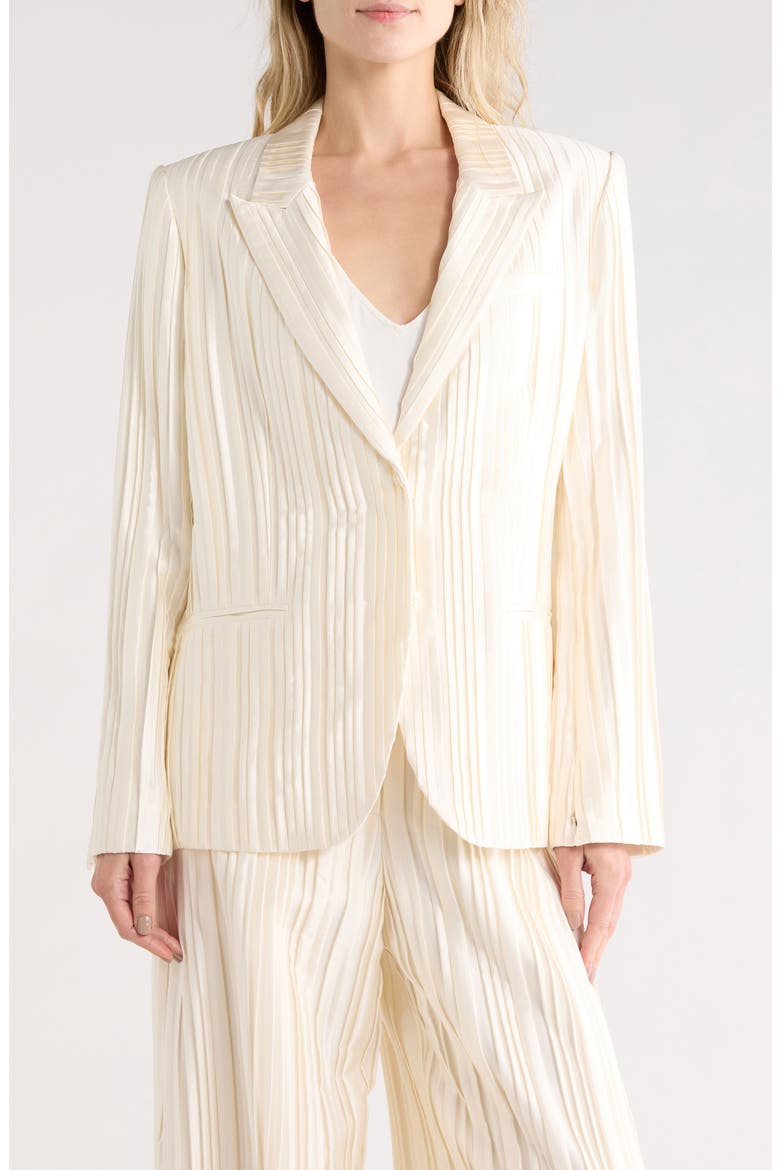 Next Pleated Silk Blazer, Main, color, ANTIQUE IVORY