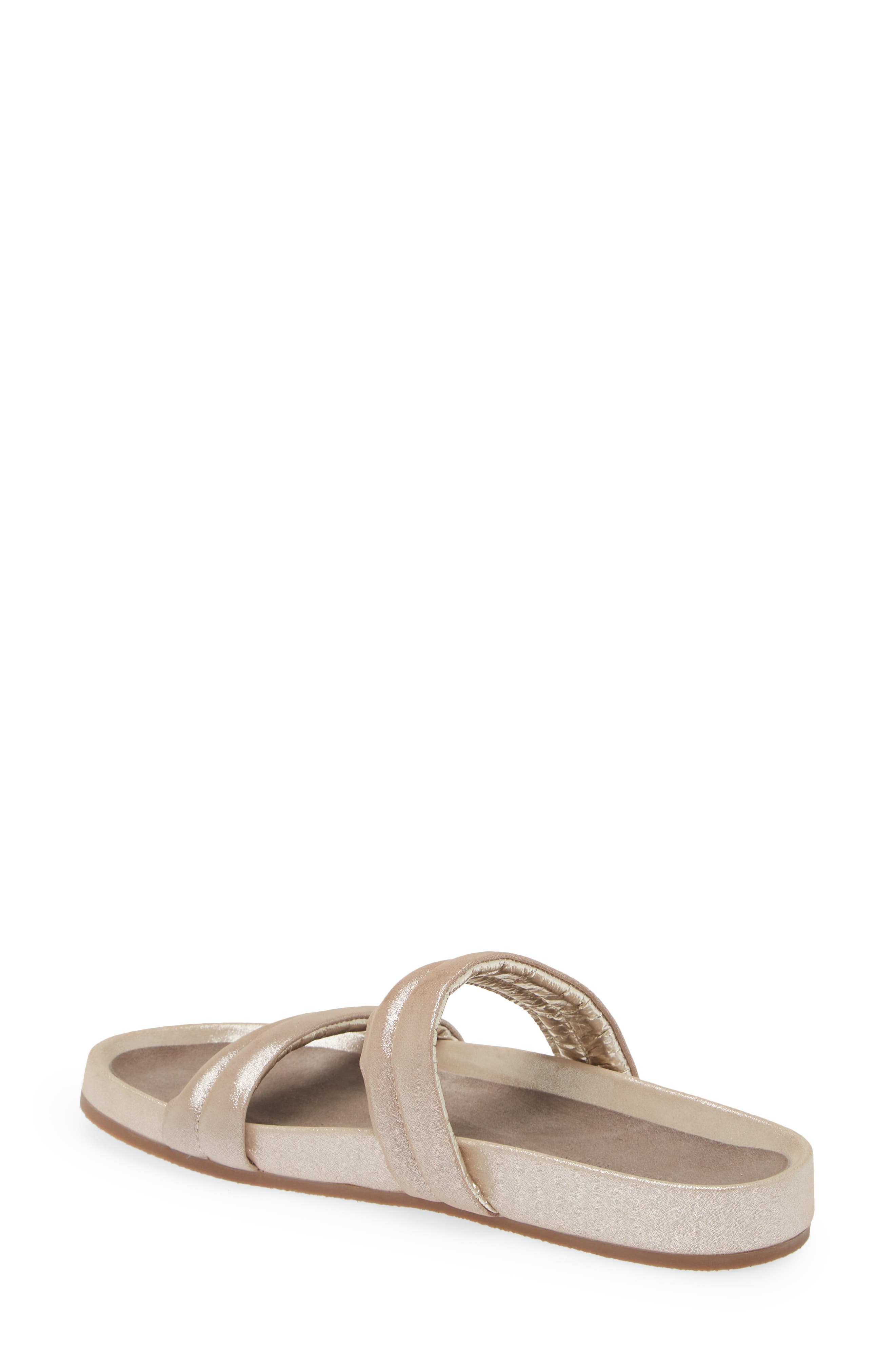 Davi Slide Sandal, Alternate, color, CHAMPAGNE LEATHER
