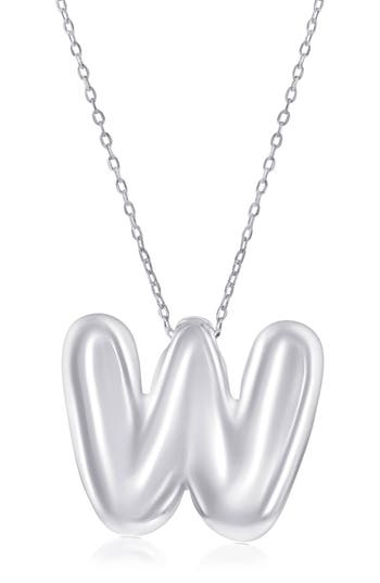 Simona Bubble Initial Pendant Necklace In Metallic