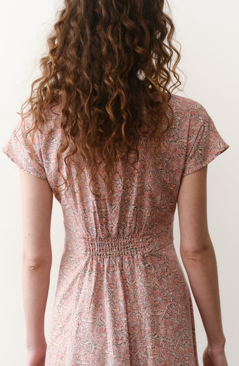 Marine Layer Camila Floral Button Front Hemp Blend Minidress, Alternate, color, Bouquet