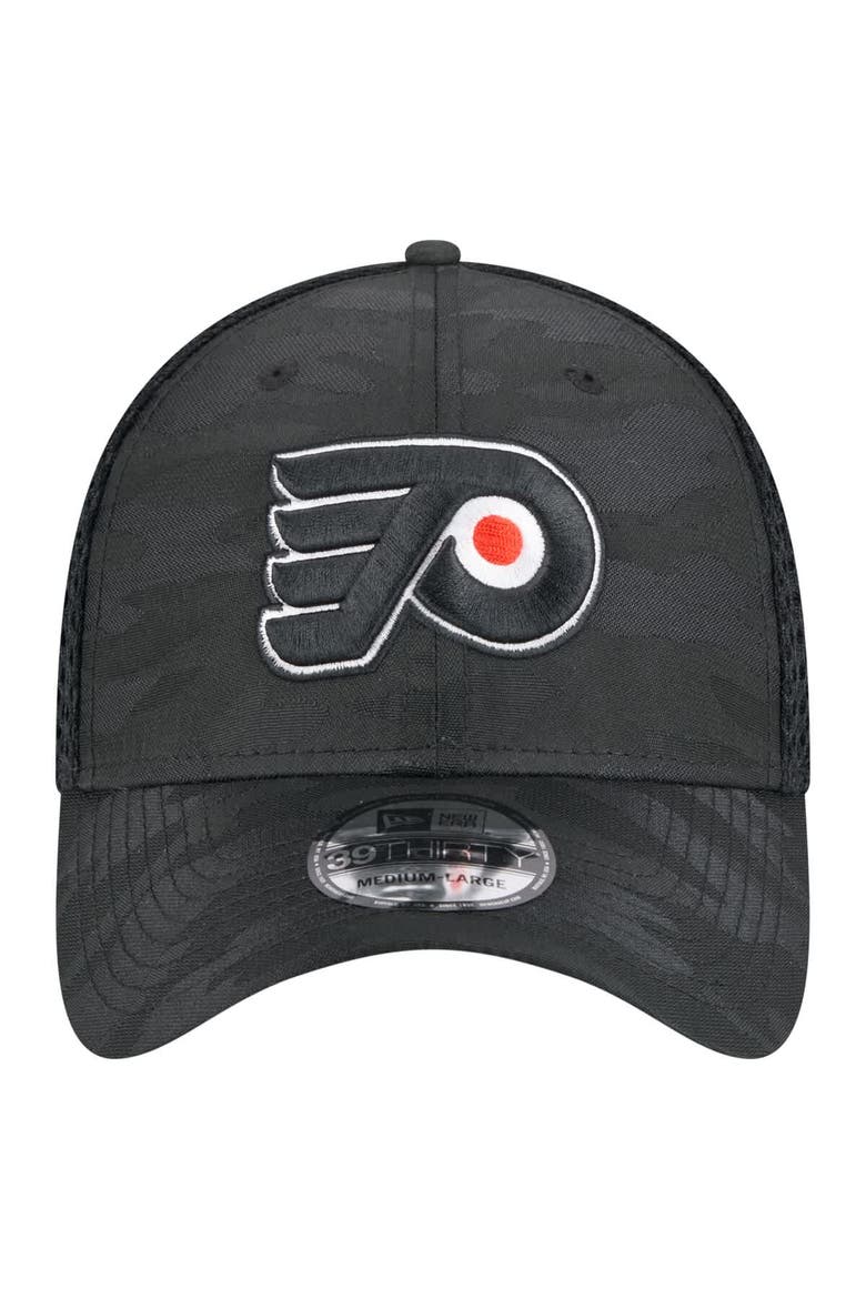 Men's New Era  Black Philadelphia Flyers Active Subtle Camo 39THIRTY Flex Hat, Alternate, color, Black