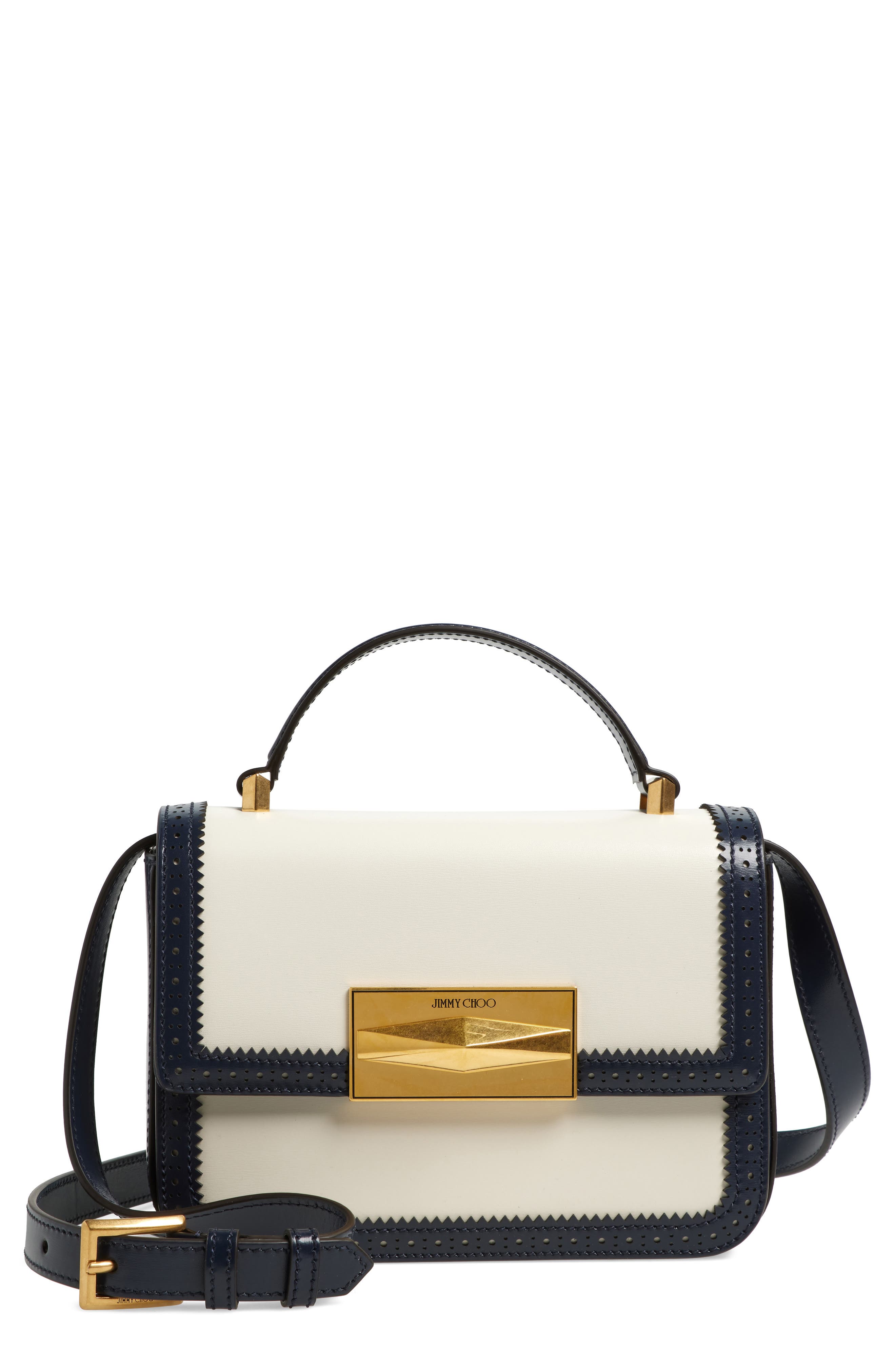 Jimmy Choo Diamond Leather Top Handle Bag, Main, color, 