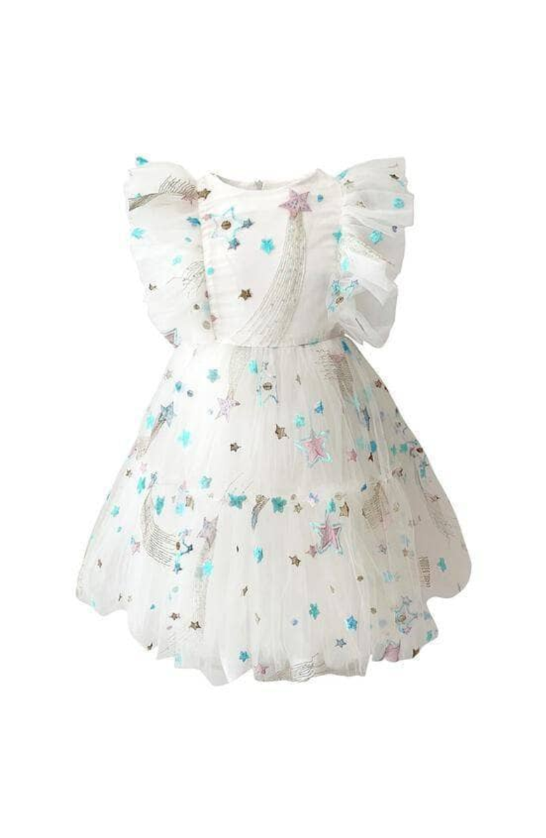 Lola + The Boys Shooting Star Tulle Dress, Main, color,