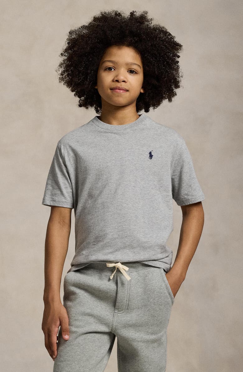 Polo Ralph Lauren Kids' Short Sleeve Cotton Jersey T-Shirt, Alternate, color, Andover Heather