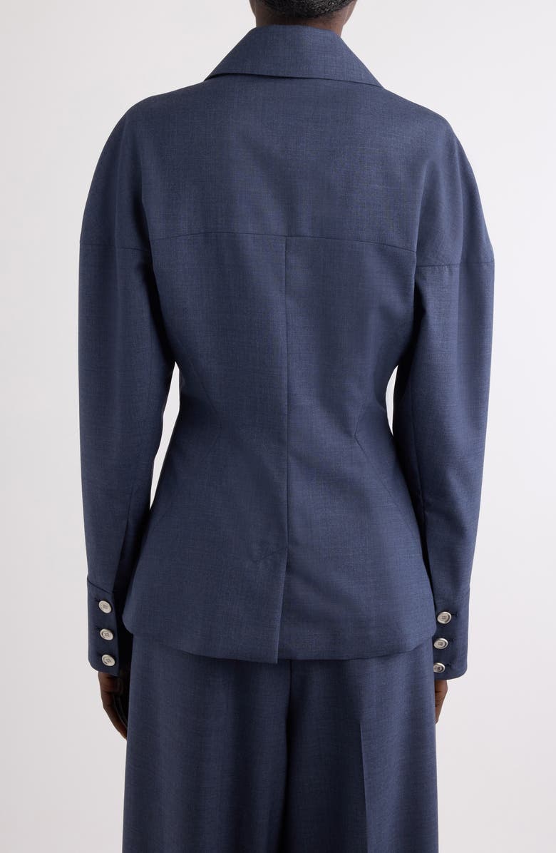 Hourglass Single Breasted Wool Grain de Poudre Blazer