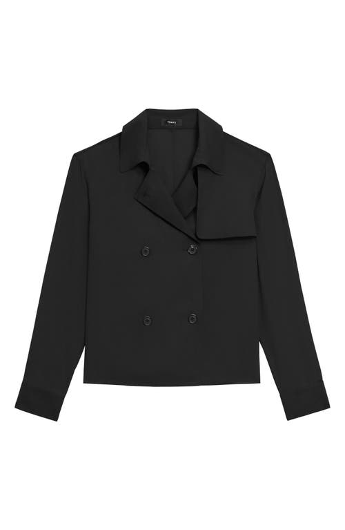 THEORY THEORY DOUBLE BREASTED TRENCH BLOUSE