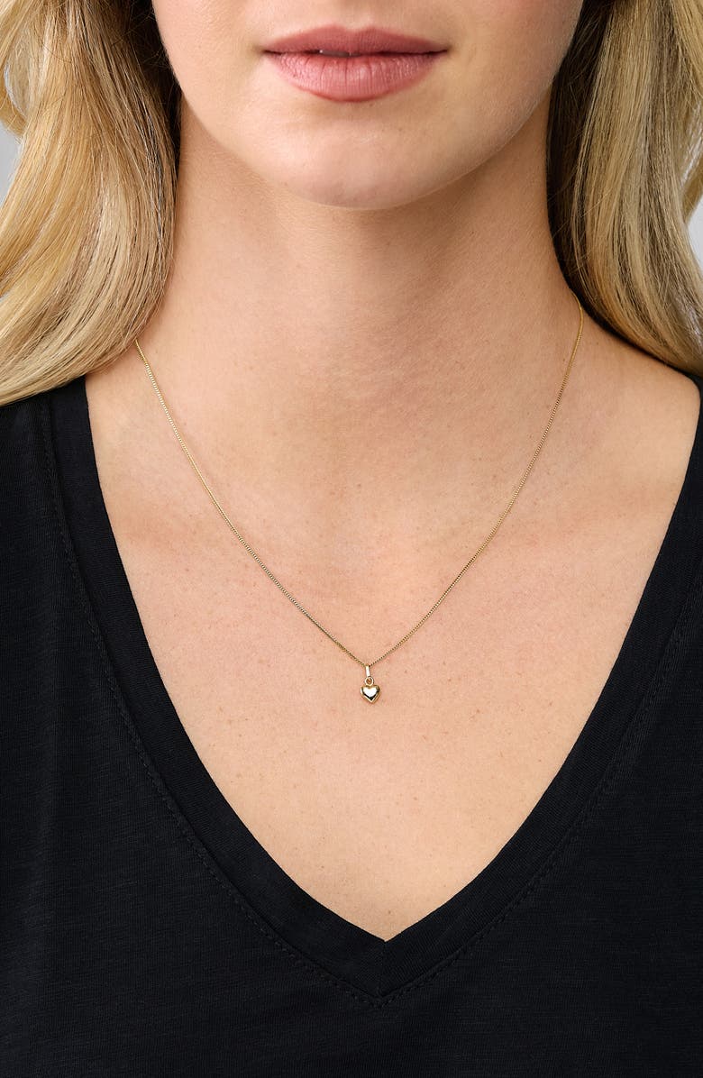 Bony Levy 14K Yellow Gold Puffy Heart Pendant Necklace, Alternate, color, Gold
