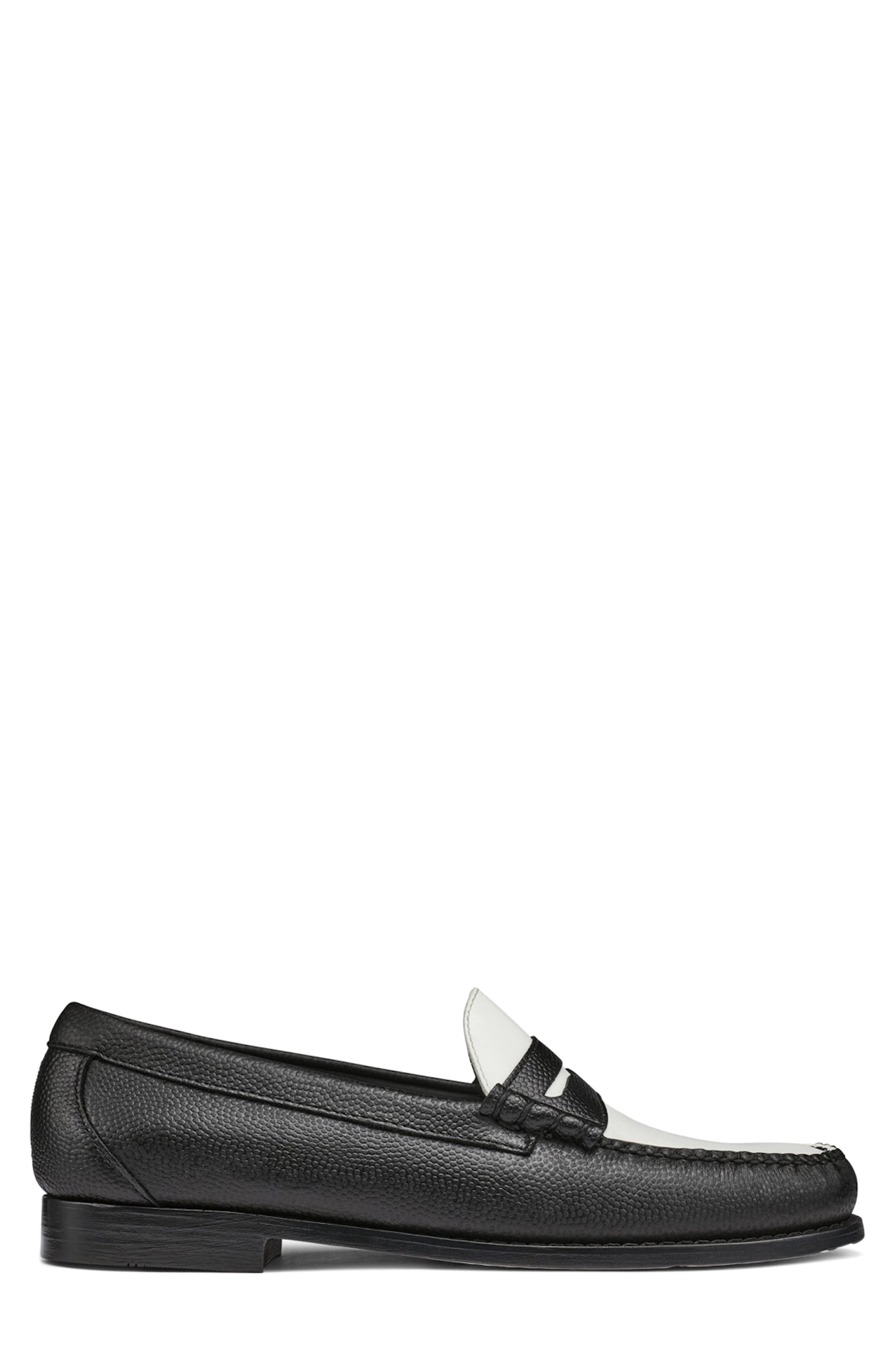 G.H.BASS x Reigning Champ Larson Weejuns Two Tone Penny Loafer, Alternate, color, Black/ White