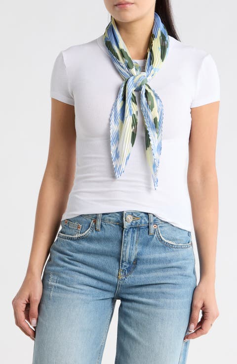 Pleated Satin Scarf