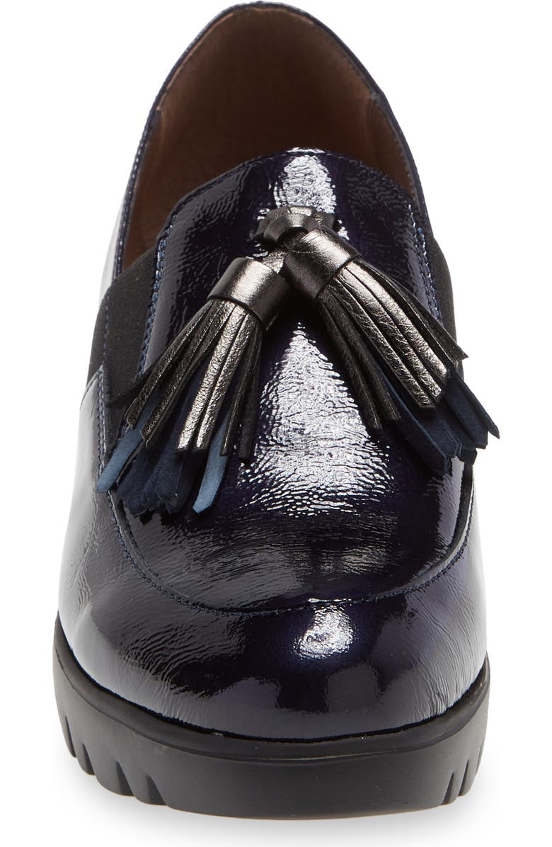 Wonders Loafer Wedge, Alternate, color, Lack Noche/ Wash Plomo