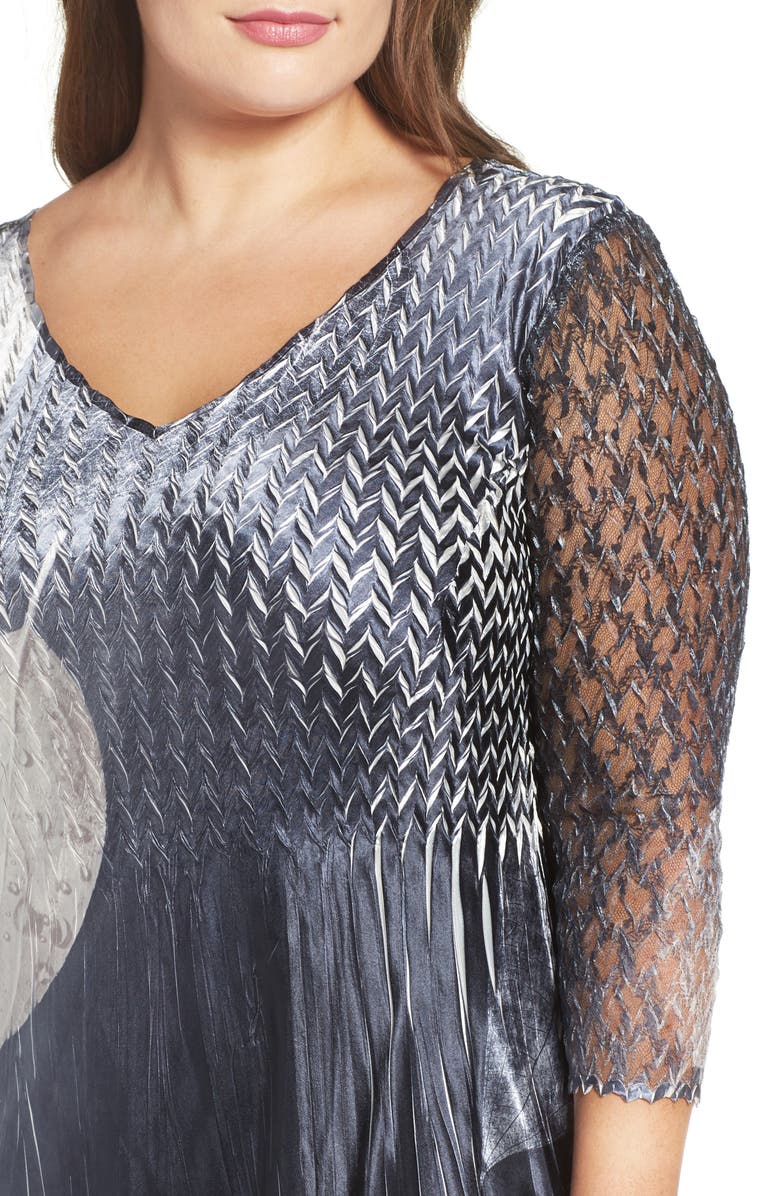 Komarov Mixed Media Midi Dress, Alternate, color, 