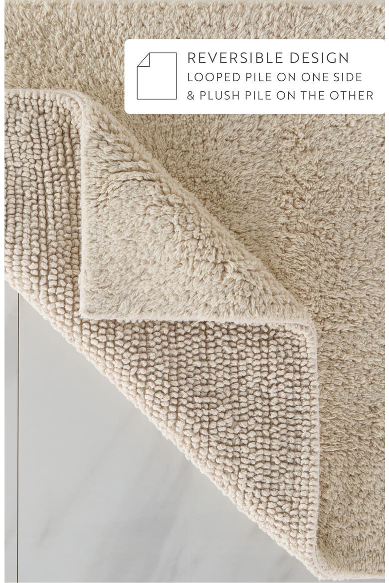 Reversible Cotton Bath Mat, Alternate, color, NATURAL
