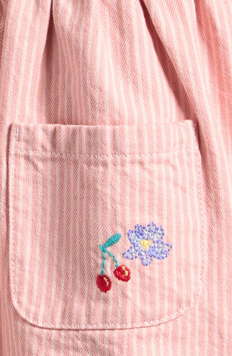 NEXT Kids' Stripe Long Sleeve Cotton Dress, Alternate, color, Pink