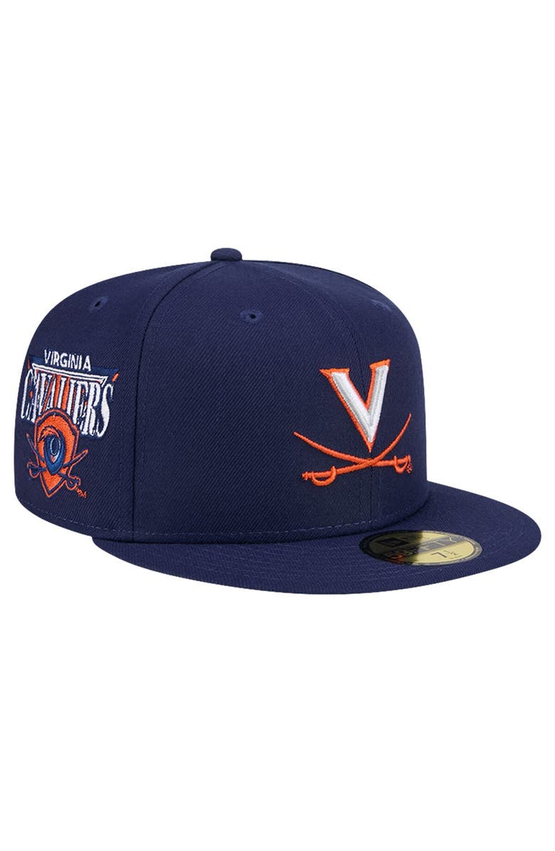 New Era Men's New Era Navy Virginia Cavaliers Throwback 59FIFTY Fitted Hat, Alternate, color, Navy