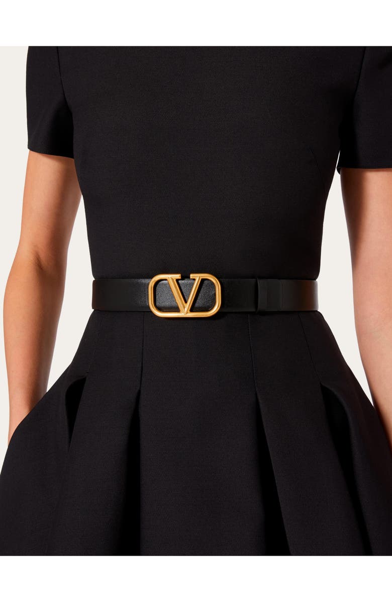 Valentino VLOGO Buckle Reversible Leather Belt, Alternate, color,