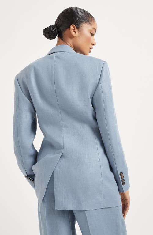 Brunello Cucinelli Gabardine Blazer In Avio Blue