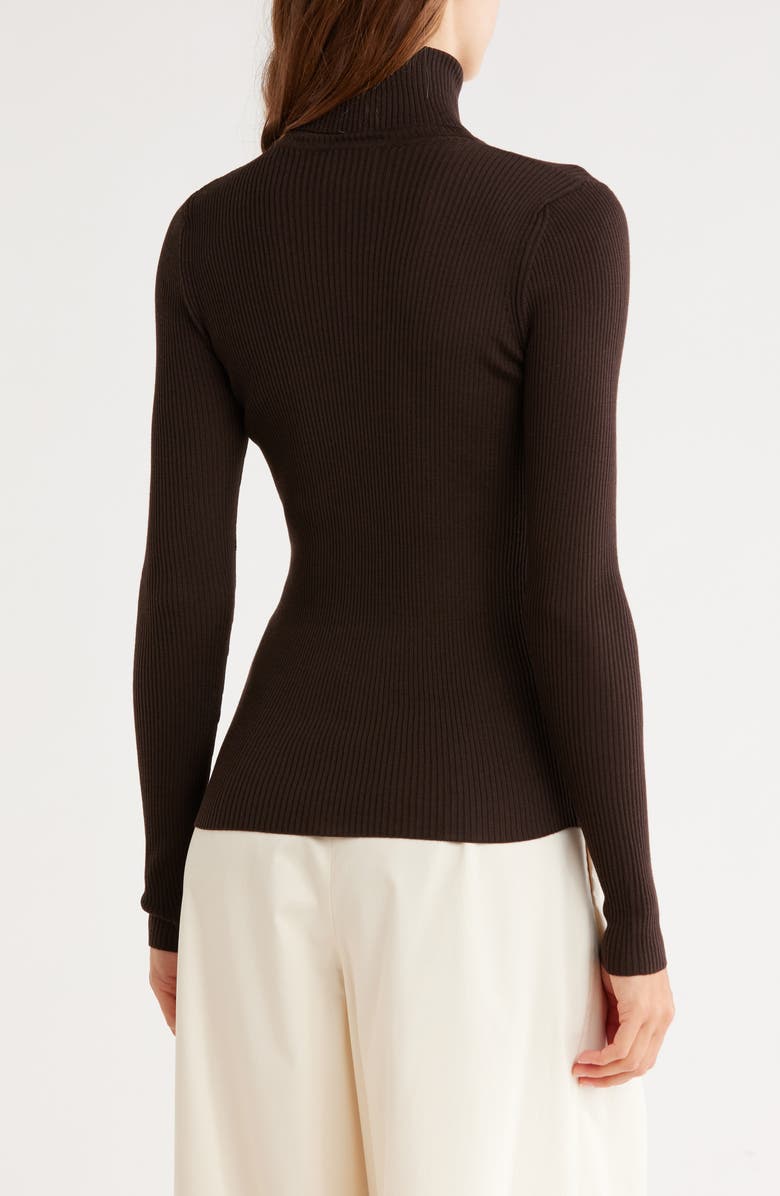 TWP Wool Knit Turtleneck Top, Alternate, color, Chocolate