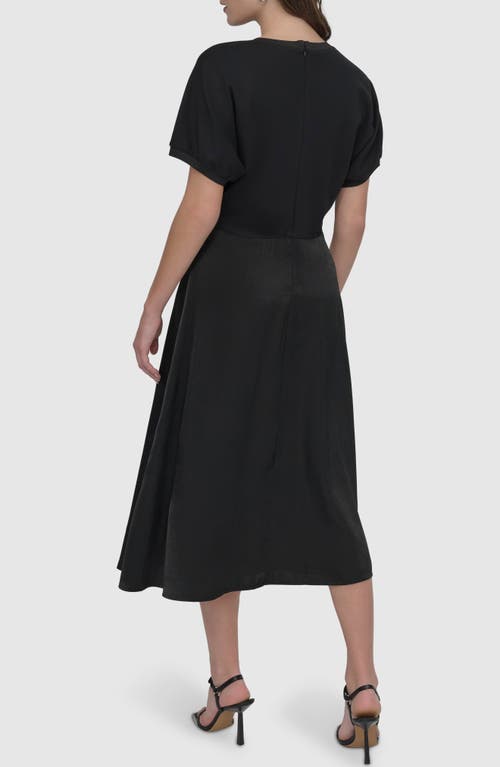 Dkny Sportswear Scuba Satin Midi Dress In Blk/black