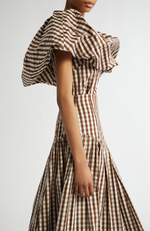 Lela Rose One-shoulder Top In Walnut