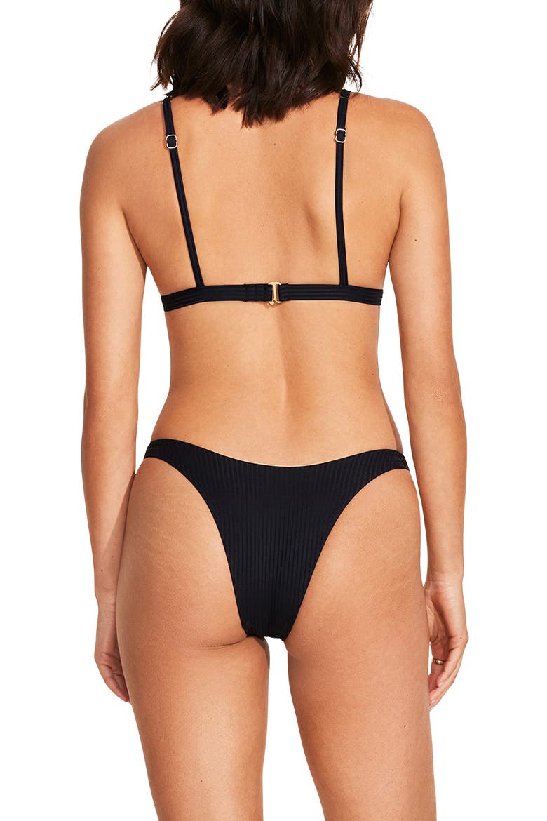 California High Leg Bikini Bottoms, Alternate, color, BLACK