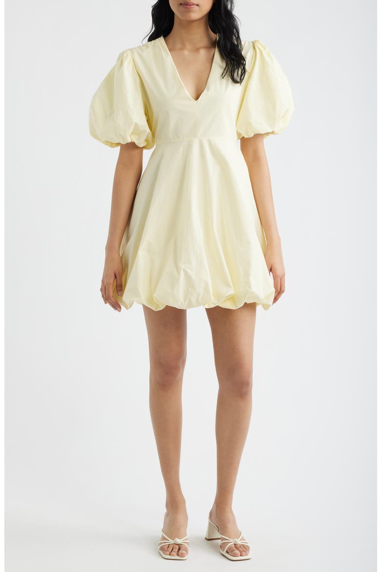 Palma Bubble Hem Cotton Poplin Dress, Main, color, BUTTER