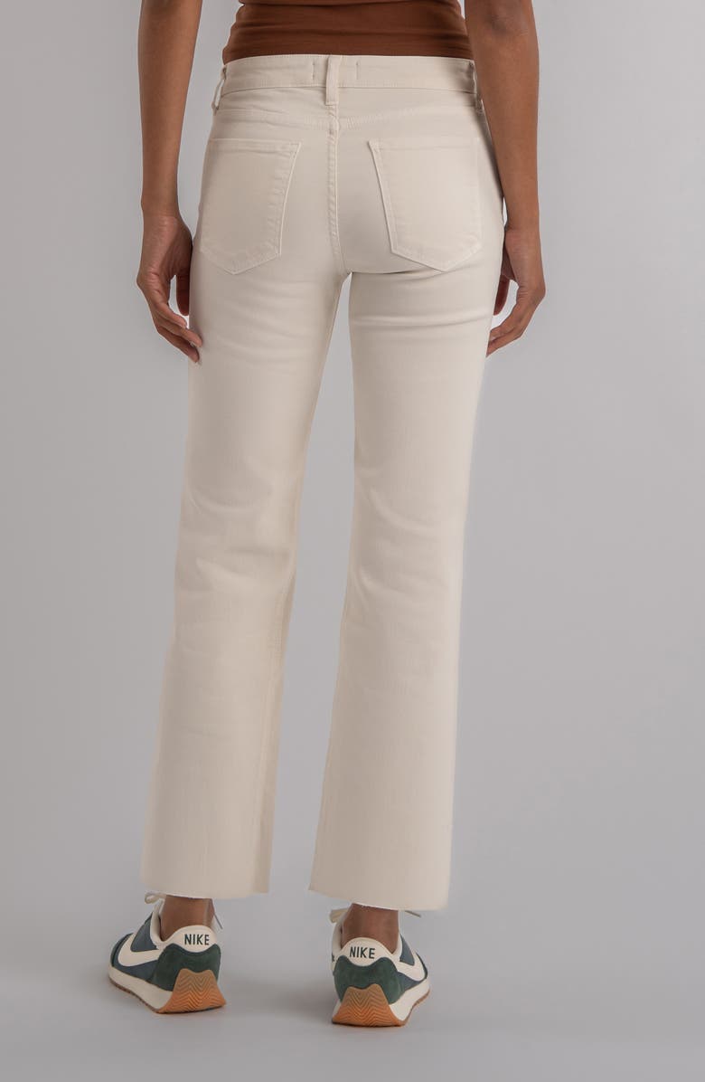 KUT from the Kloth Kelsey Raw Hem Kick Flare Jeans, Alternate, color, Ecru