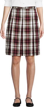 Lands' End School Uniform Young  Plaid Box Pleat Skirt Top of the Knee
