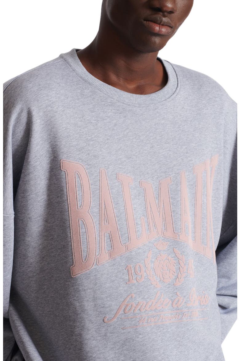 Printed cotton sweatshirt, Alternate, color, grey