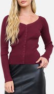 Blu Pepper Ribbed Scoop Neck Cardigan
