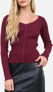Blu Pepper Ribbed Scoop Neck Cardigan