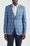 Heritage Gold Light Blue Plaid Wool Sport Coat