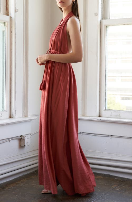 Freemarket Open Back Halter Maxi Dress In Rust