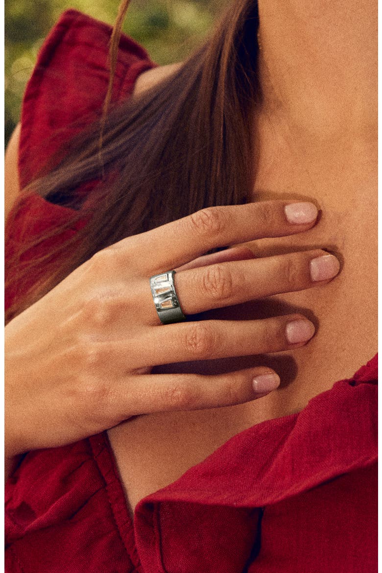 Colsie Cigar Band Ring, Alternate, color, SILVER